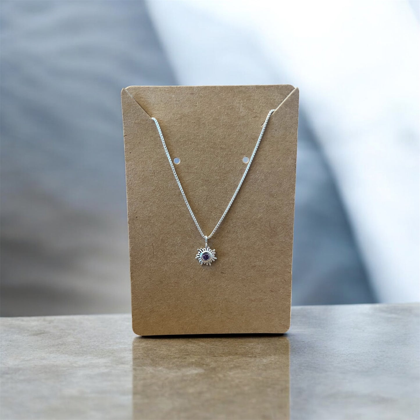 Mini Starburst Necklace with Gemstones