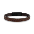 Modern Belt Leather Bracelet Brown 8mm - Men's by A.R.Z Steel