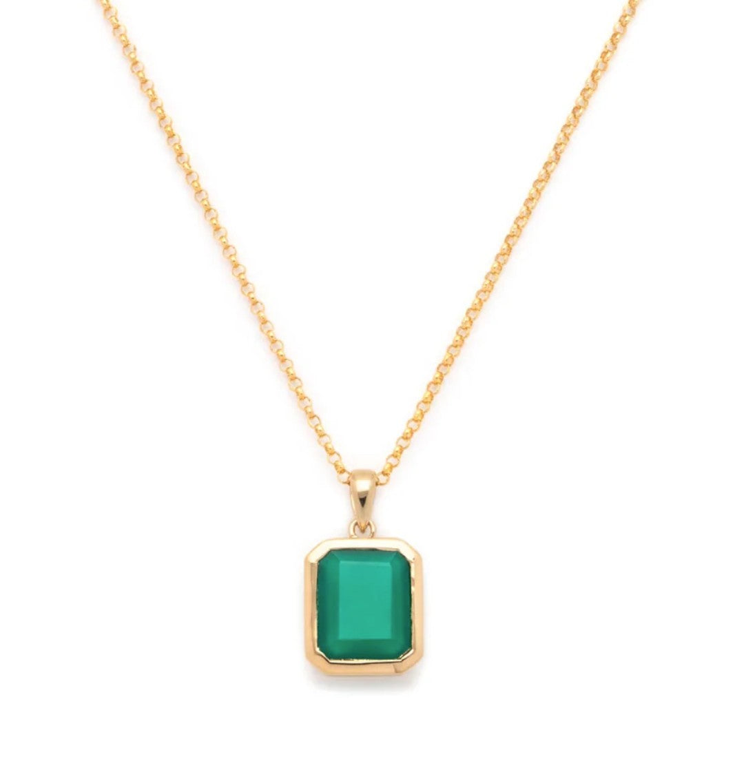 Angie Necklace Green Onyx