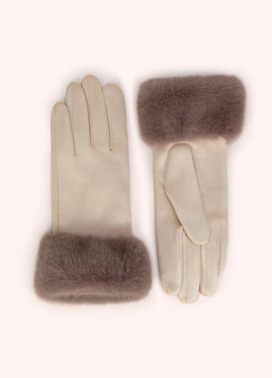 Bettina Faux Suede Fur Gloves