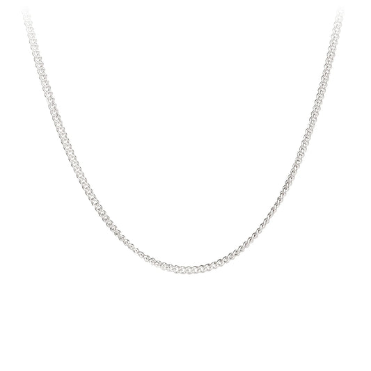 Fine Curb Chain 22" Sterling Silver 1.5mm - Made in Italy