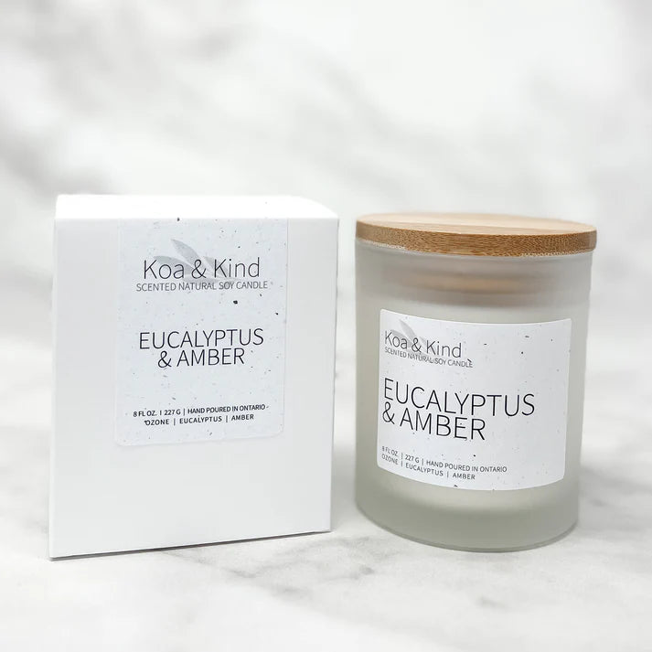 Eucalyptus & Amber Scented Soy Candle