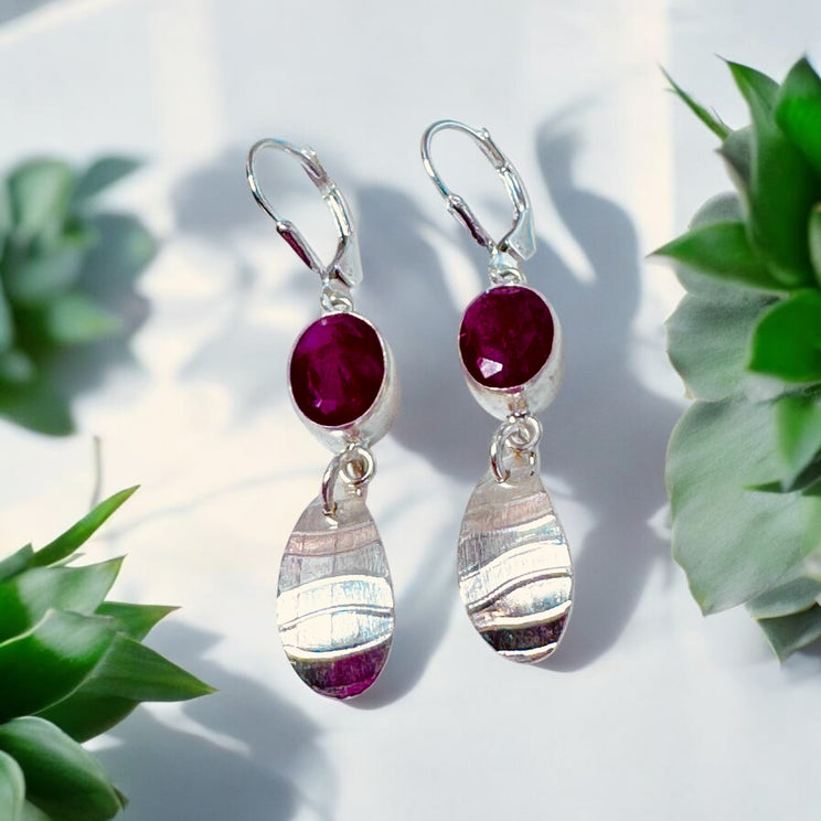 Boucles d'Oreilles Raza Howelite & Onyx Noir
