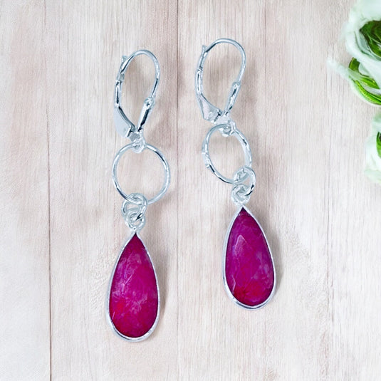 Boucles d'Oreilles Raza Howelite & Onyx Noir