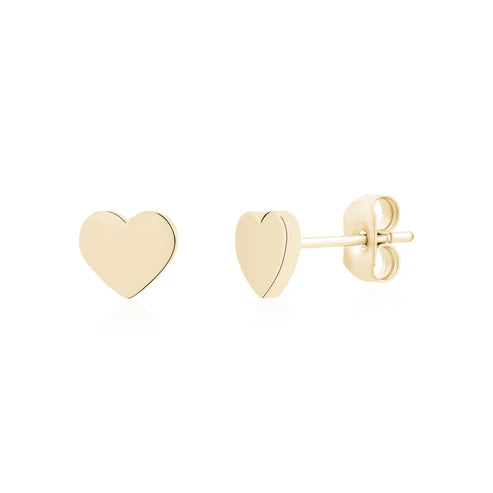 Minimalist Stud Earrings Classic Gold Heart