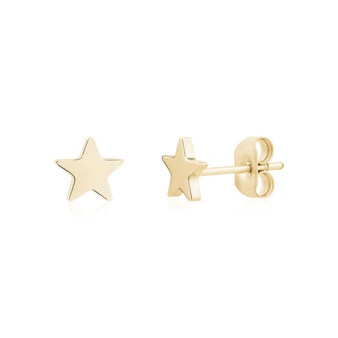 Minimalist Stud Earrings Gold Star Studs