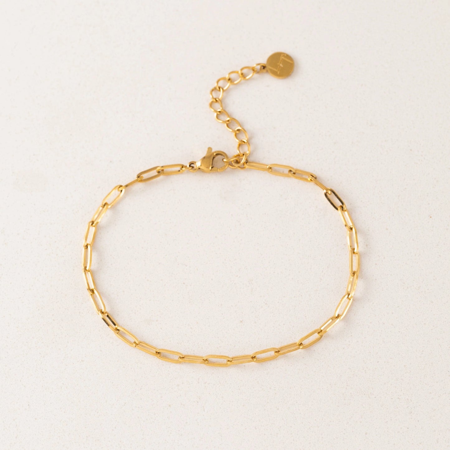 Paperclip Chain Bracelet Gold Plated - Made in Canada