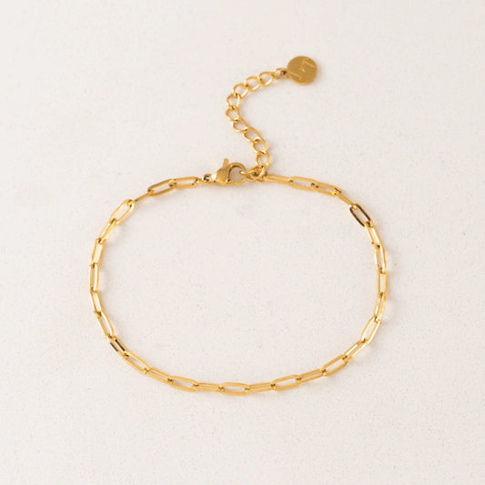 Paperclip Chain Bracelet Gold Plated - Made in Canada