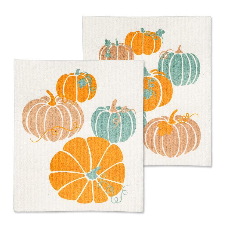 Pastel Pumpkins Dishcloth Set of Two