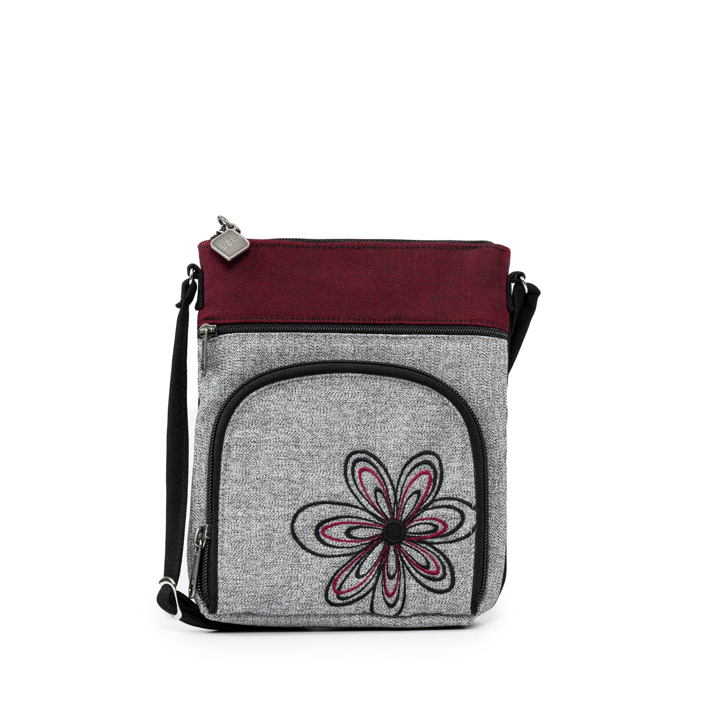 Grab and Go Pouch with Embroidered Flower