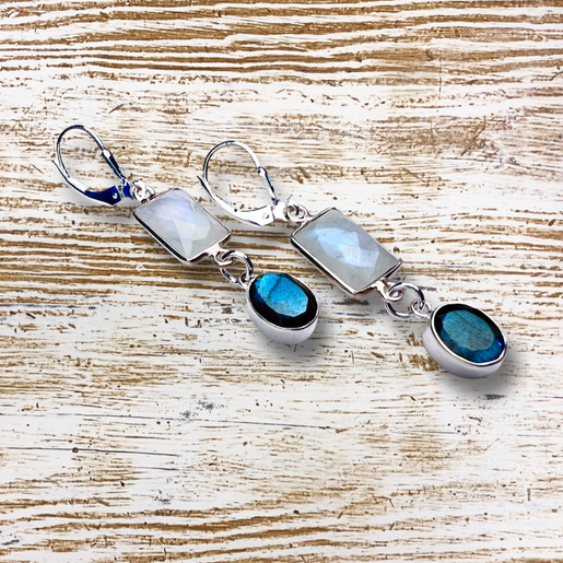 Boucles d'Oreilles Raza Howelite & Onyx Noir