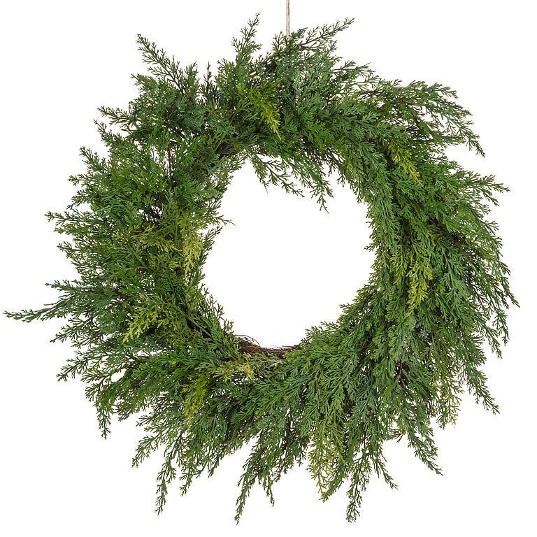 Realistic Cedar Wreath 24"D