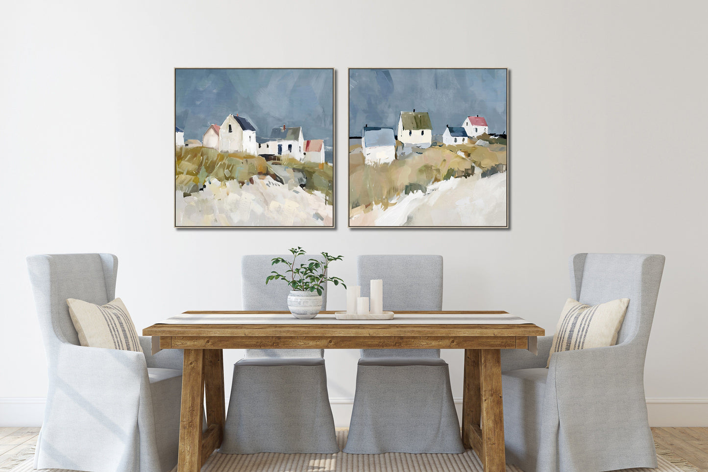 Seaside Cottages I Framed Artwork