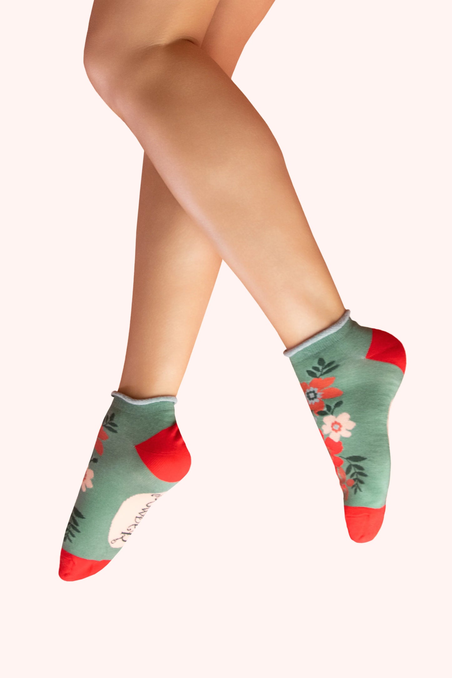 Trainer Socks Floral Spray - Olive