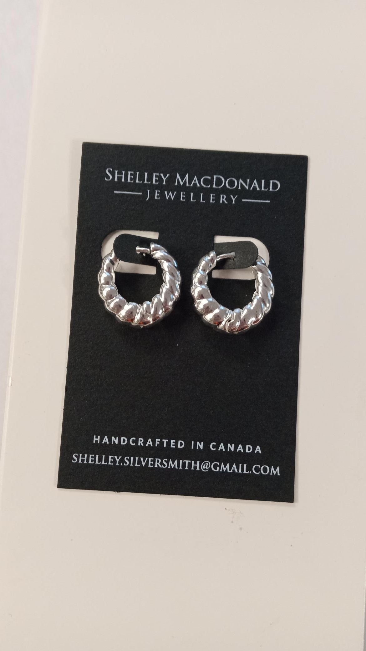 Large Twisted Hinged Silver Hoop Earrings