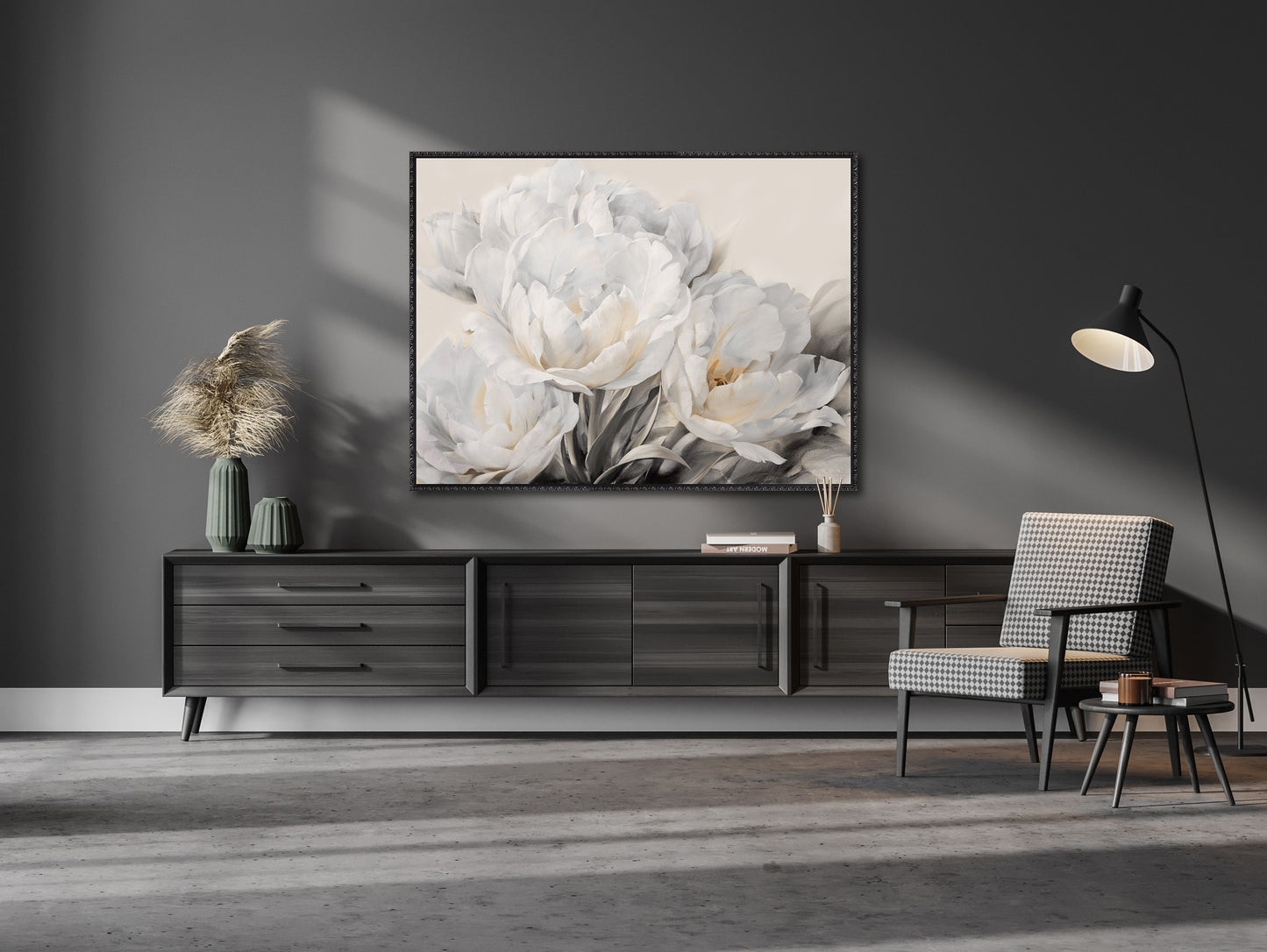 White Tulips Framed Artwork