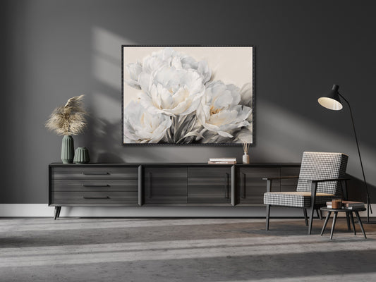 White Tulips Framed Artwork