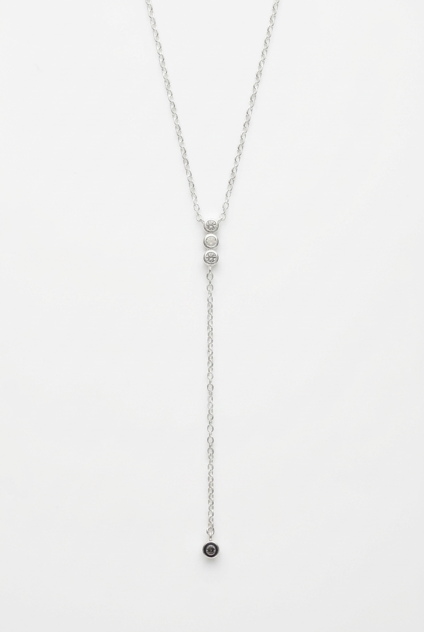 Cleaned-up white topaz lariat necklace photo