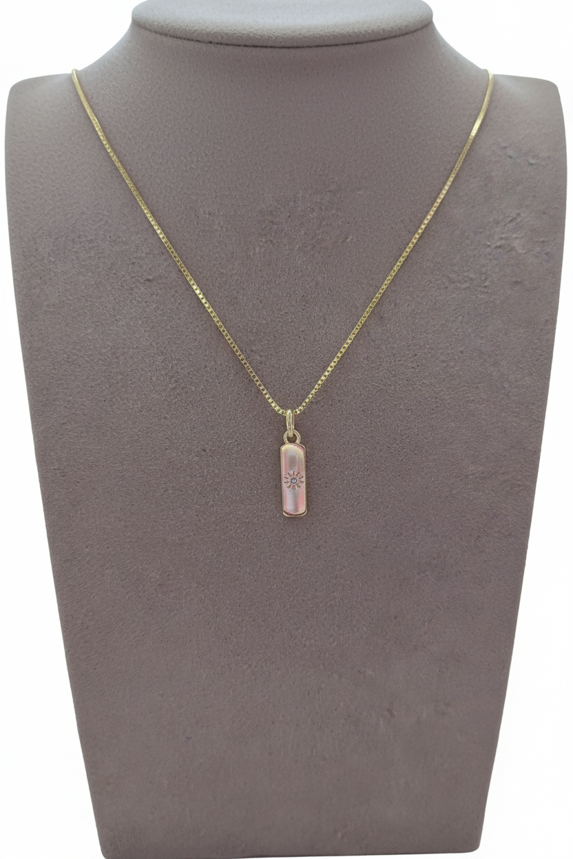Gold Filled Rectangular Bar Necklace