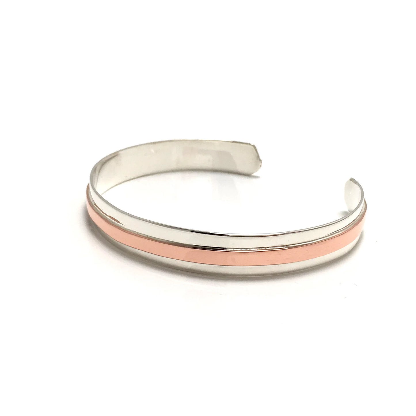 Silver and Copper Line Bracelet - Handmade in Canada
