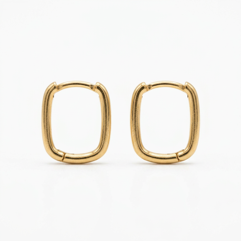 Gold Filled Medium Square Hoop Earrings