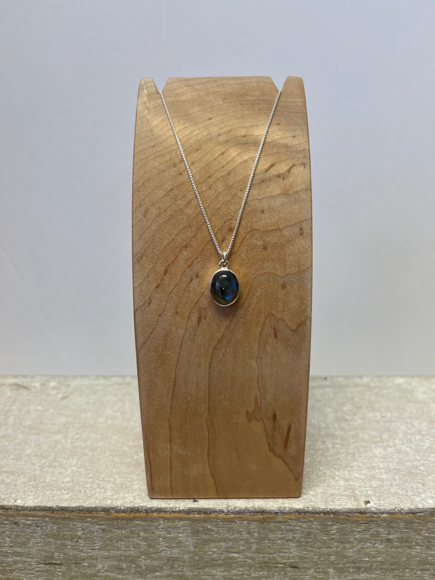 Oval Labradorite Necklace Sterling Silver - Handmade Canada