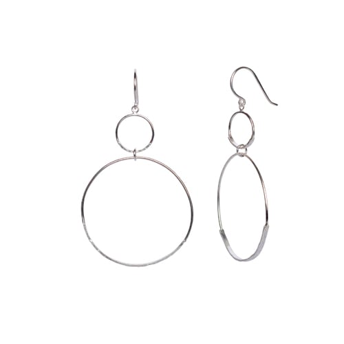 Boucle d'oreille double goutte martelée à la main