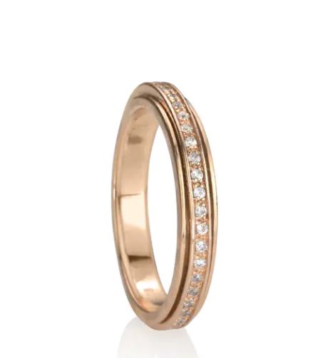 Bague de méditation en or rose lunaire
