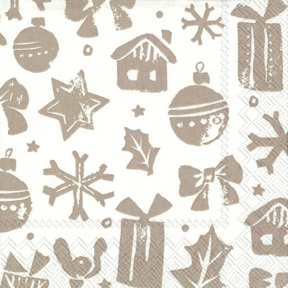 Serviettes cocktail d'hiver et de vacances
