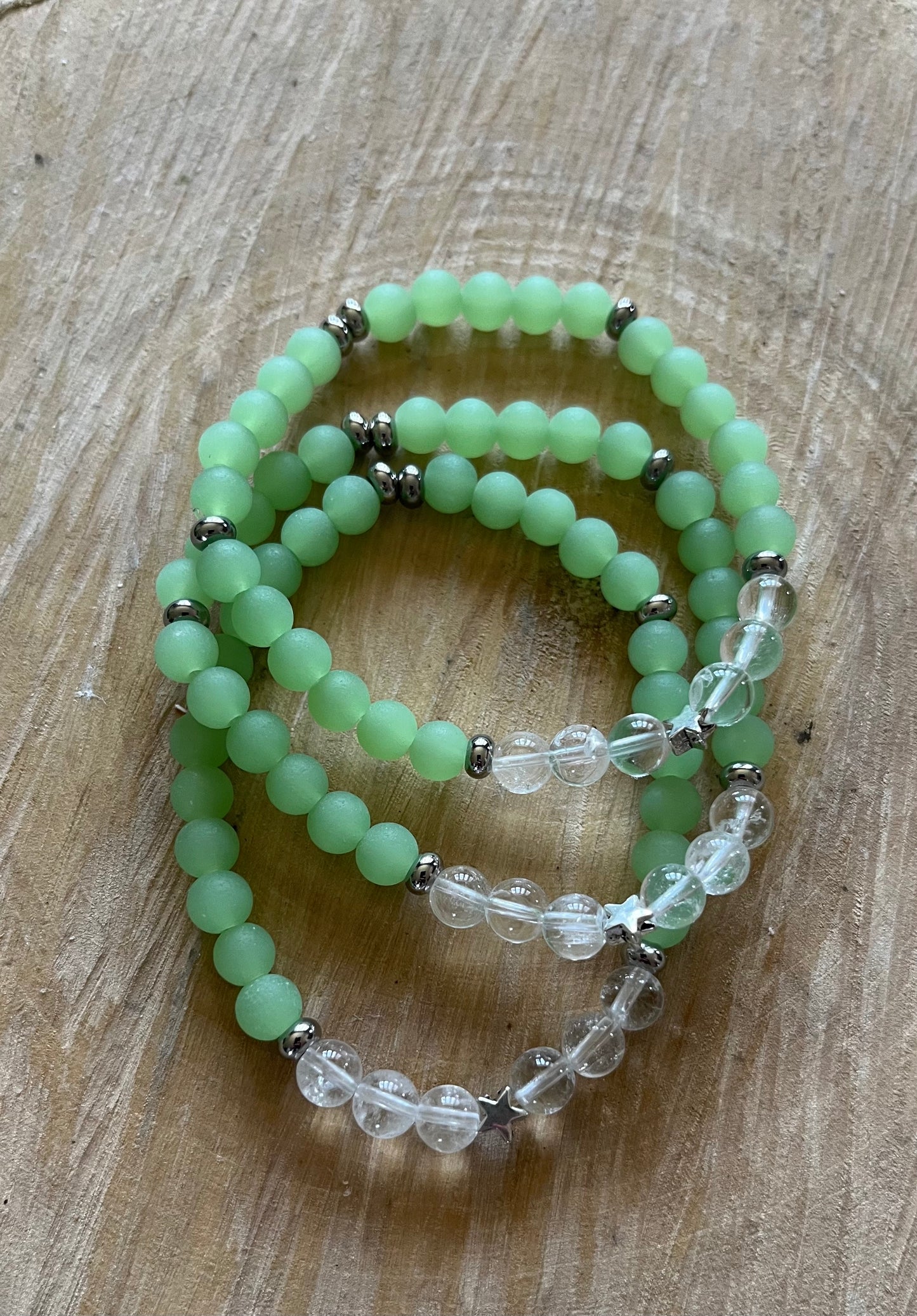 Bracelet en perles de verre de mer