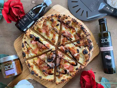 Prosciutto, Fig Chutney, & Balsamic Glaze Pizza