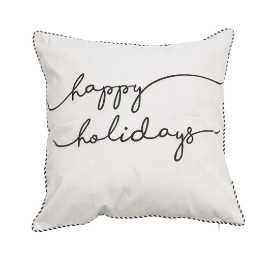 Happy Holiday Script Cushion Cover