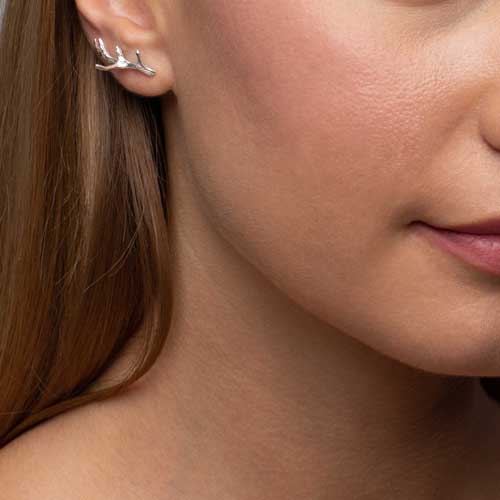 Antler Earrings Studs Large