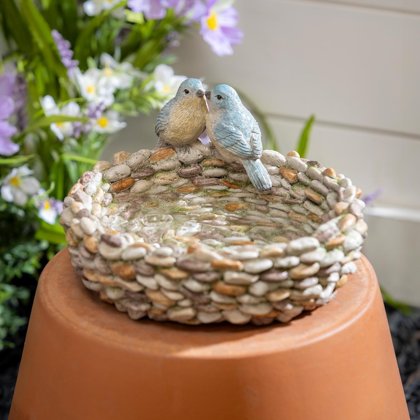 Bird Couple Resin Bird Bath