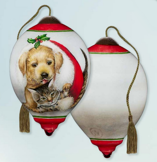 Santa Paws Hand Painted Ornament