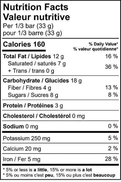 72% Dark Chocolate Maple Granules Bar