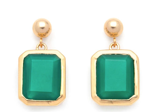 Angie Earrings Green Onyx
