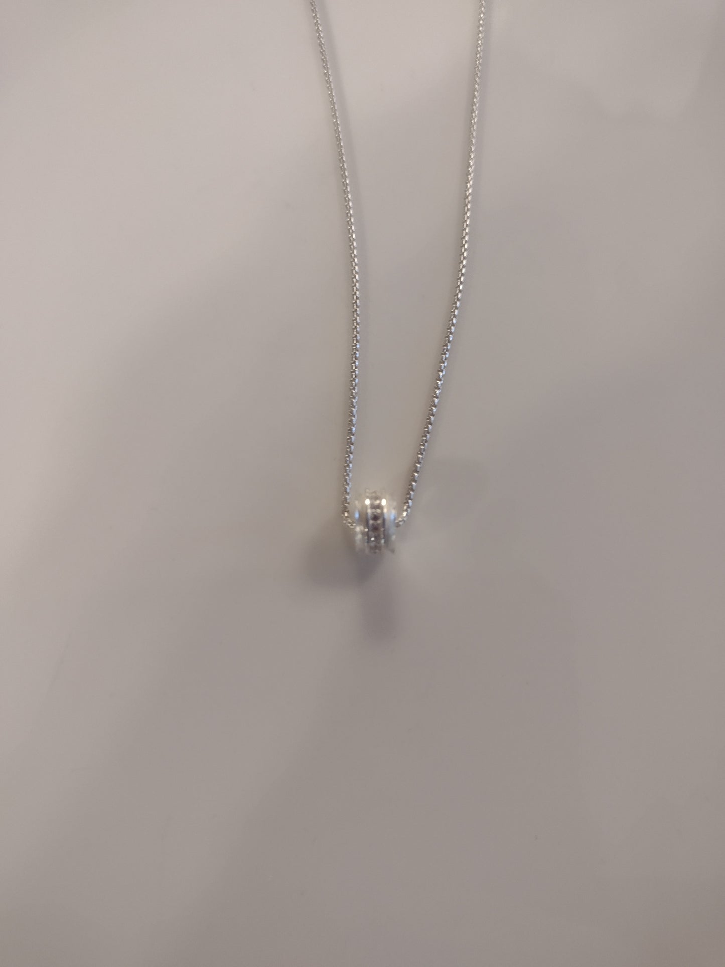 Barrel Necklace with Cubic Zirconia