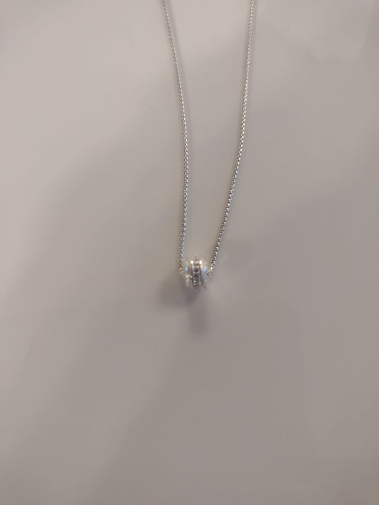 Barrel Necklace with Cubic Zirconia