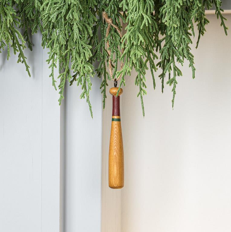 Baseball Bat Ornament 4"H