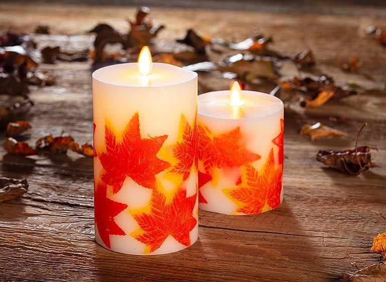 Battery Maple Leaf Candle