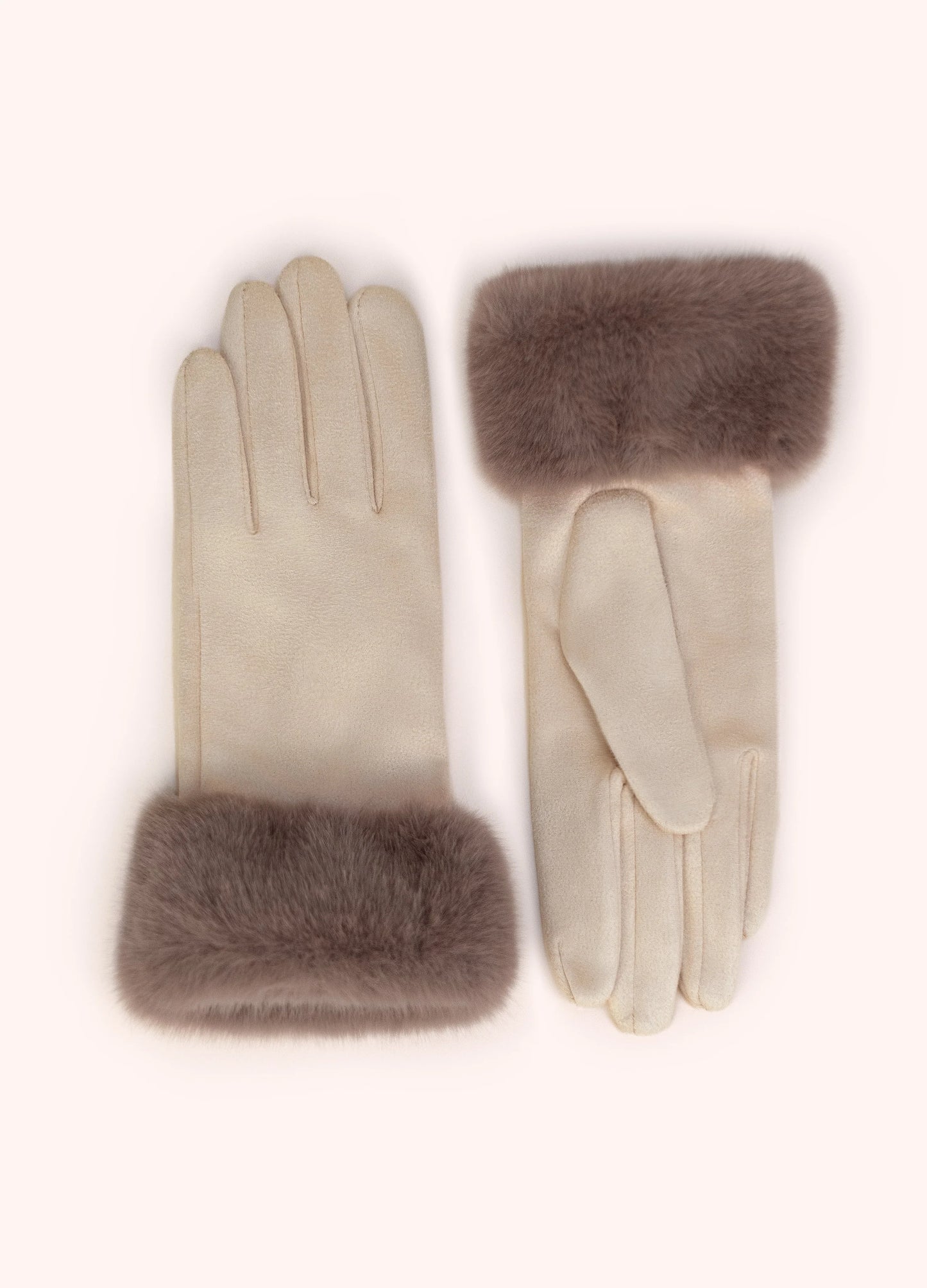 Bettina Faux Suede Fur Gloves