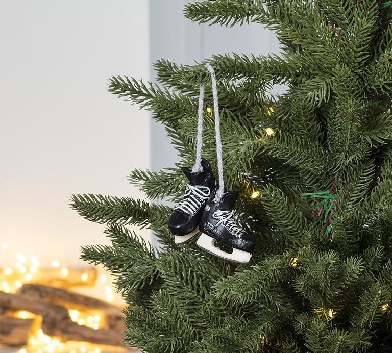 Pair Black Hockey Skates 2.5"H