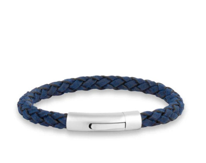 Blue Leather Bracelet