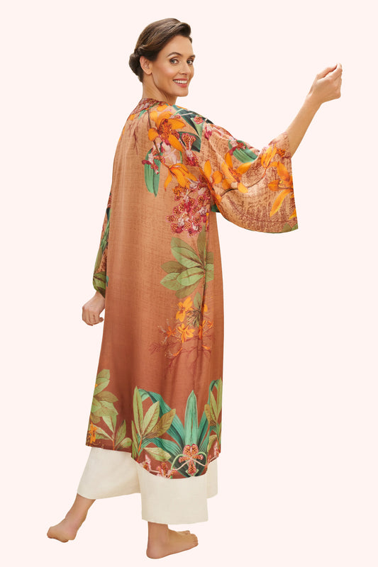 Botany Bliss in Taupe Kimono Gown