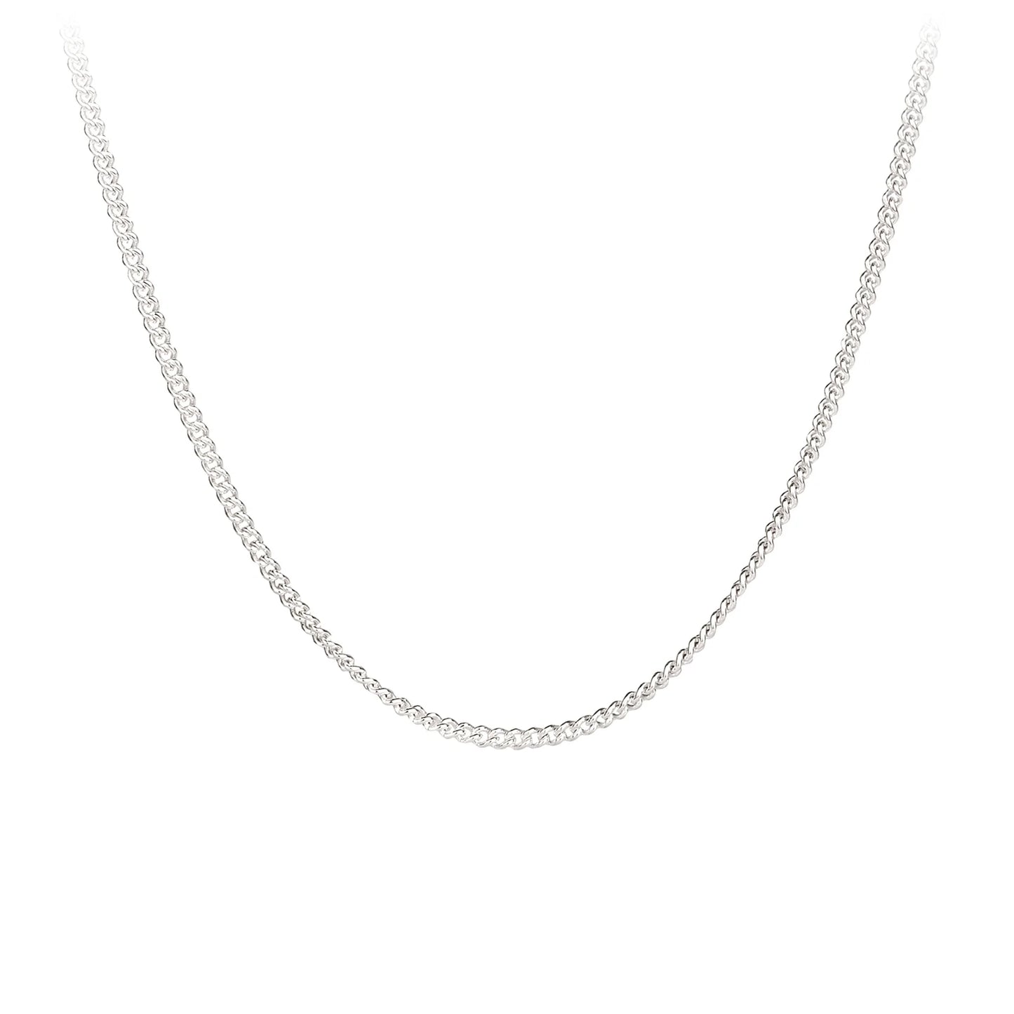 Fine Curb Chain 22" Sterling Silver 1.5mm - Made in Italy