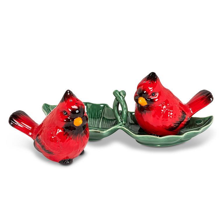 Cardinal Salt & Pepper set on Tray