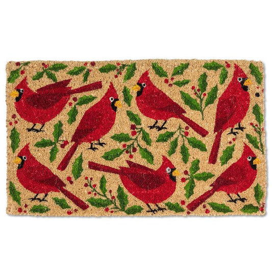 Cardinals & Holly Doormat