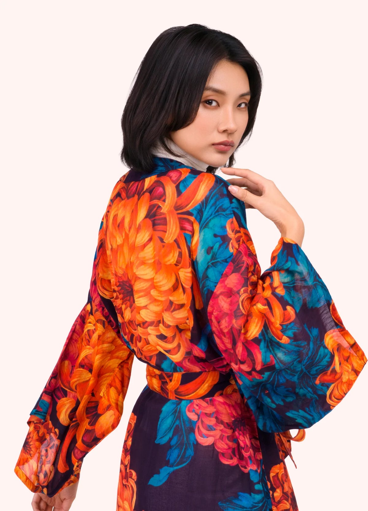 Chrysanthemum Long Kimono Gown