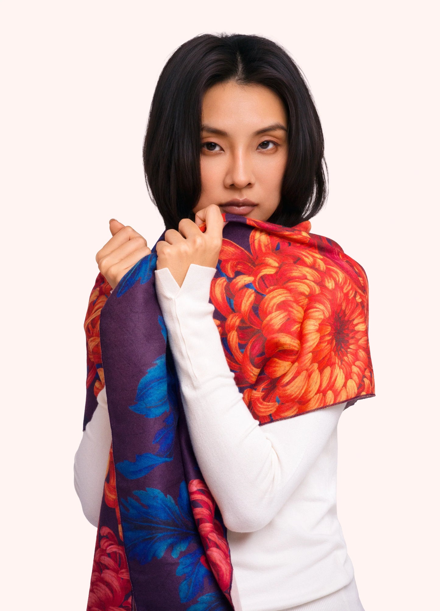 Chrysanthemum Lux Print Scarf